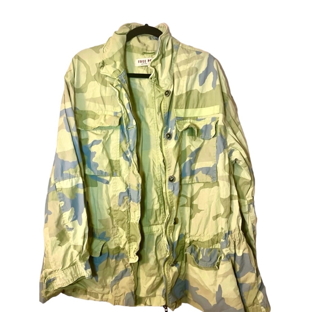 Free People Light Green Camo Utility Jacket - Picture 2 of 3